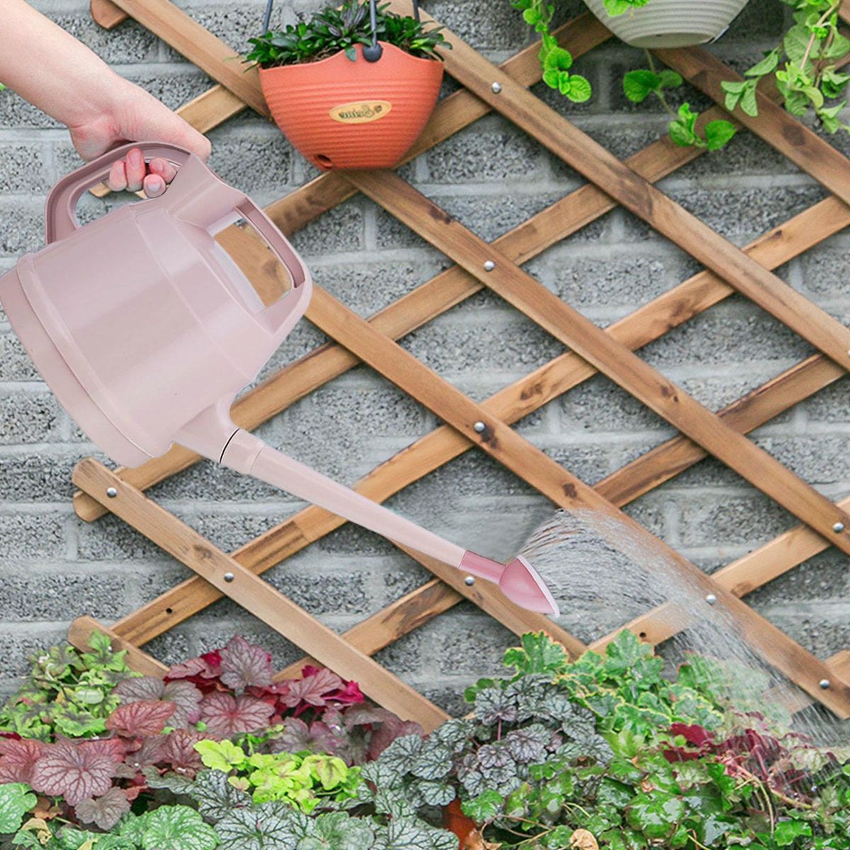 Watering with Ergonomic Double Handle 4.5l Ergonomic for Efficient Pink