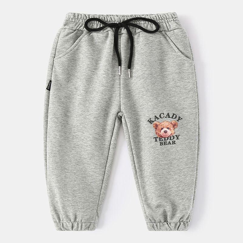 95% Cotton 5% Spandex Kids Boys Casual Print Pants-Navy