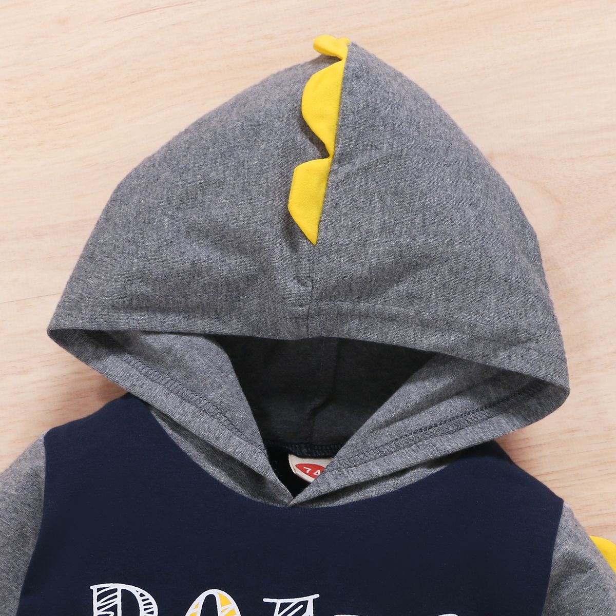 Baby Boys Cartoon Bear Long Sleeve Hoodie Romper