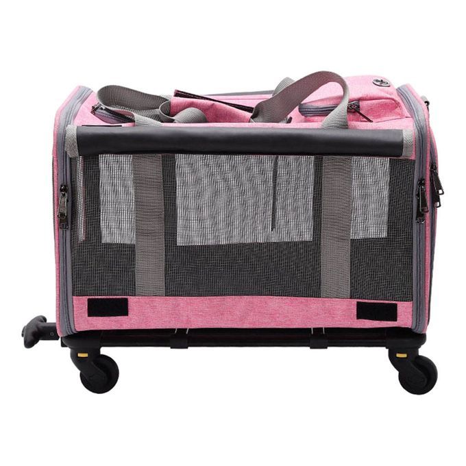 Foldable Pet Carrier Bag Waterproof Tote Case Mesh Dog Rabbit Pink