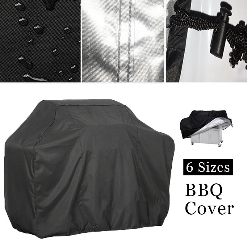 6 Size BBQ Grill Barbeque Cover Anti-Dust Waterproof Heavy Duty Barbeque Grill BBQ Cover Outdoor Rain Protective Barbecue Cover