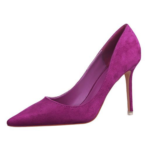 Ladies Pointed Dress Party High Heels Thin Sexy Shoes Purple