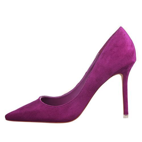 Ladies Pointed Dress Party High Heels Thin Sexy Shoes Purple