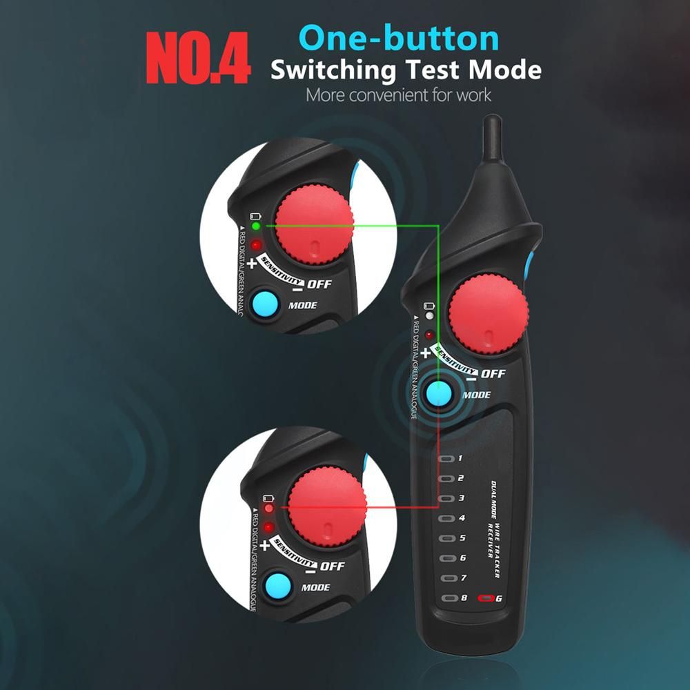 MAXRIENY FWT82 Digital and Analog Dual Mode Network Cable Tracker Wire Toner RJ45 RJ11 Ethernet LAN Tracer Analyzer Detector Line Finder Wire Tracking
