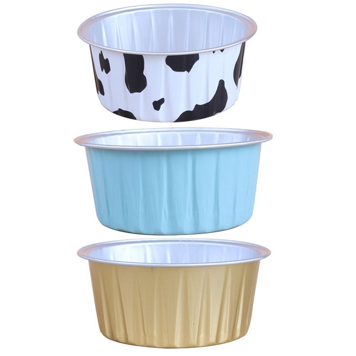 Parties Baking Cups Premium Aluminum Foil Cake Cups 60 Pcs for Wedding Mix Color