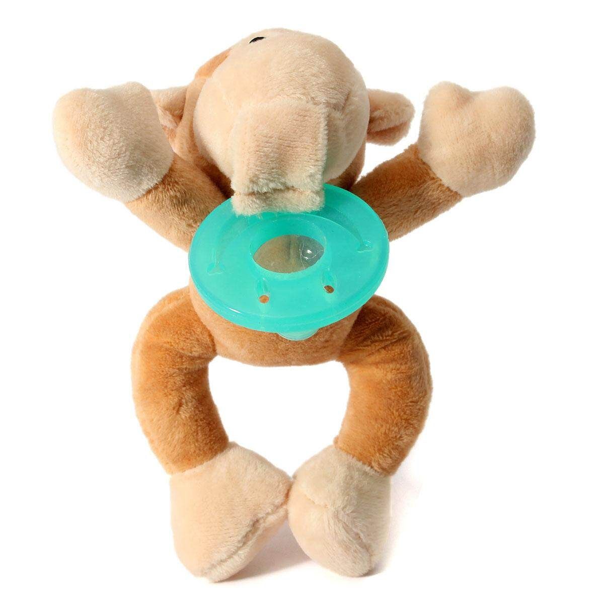 Healthful Silicone Pacifier Cuddly Plush Animal Baby Care With Nipples Craft Gift Infant Kids Children Boy Girl Favorite Monkey Little Monkey
