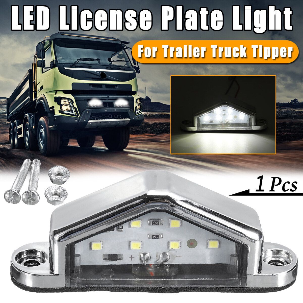 Universal Number LED Plate Light Lamp Trailer Truck Tipper SUV RV 10-30V
