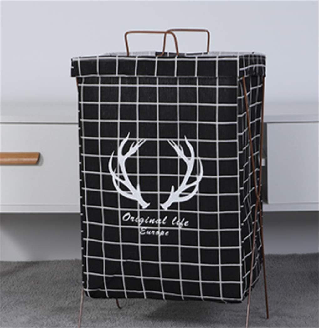 Foldable Waterproof Laundry Basket Clothes Hampers-Black