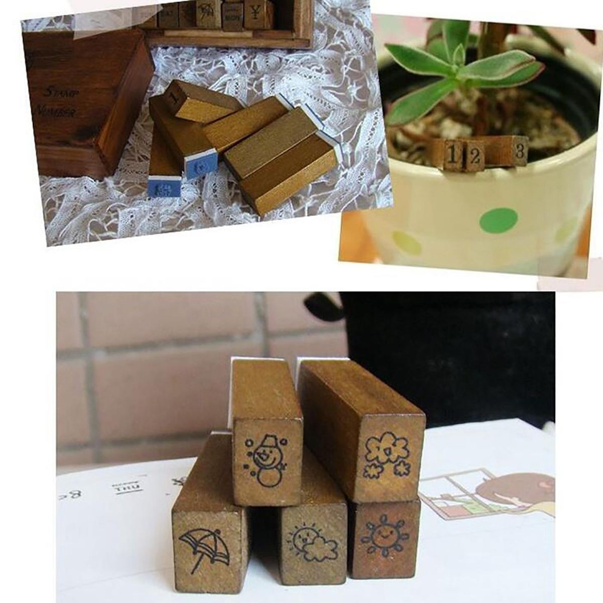 28 Pcs/Set DIY Wood Rubber Stamps   Card Making Scrapbook Uppercase