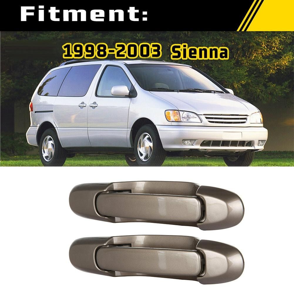 Rear Outside Exterior Sliding Door Handle 1Pair Set for 1998-2003 Toyota Sienna Rear Driver and Passenger Side Beige