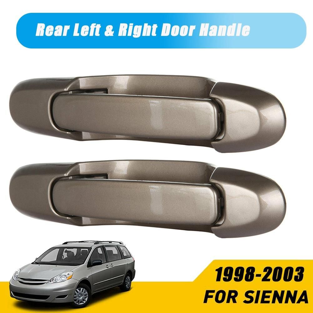 Rear Outside Exterior Sliding Door Handle 1Pair Set for 1998-2003 Toyota Sienna Rear Driver and Passenger Side Beige