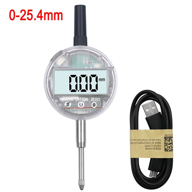 USB Charging Model 0-25.4mm High Precision Digital Display Dial Indicator Touch Mechanical Dial Indicator