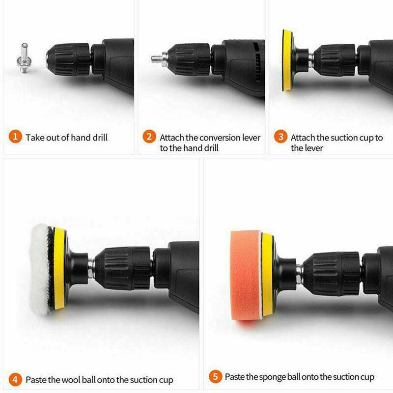 22 3inch Waxing Set Automotive Polishing Tools Car Disc Sponge Wheel Wool Pad Wavy Buffing Pads Kit Compound