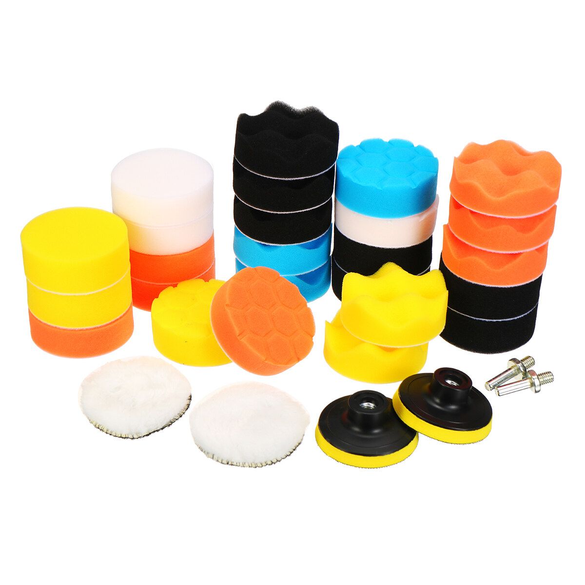 22 3inch Waxing Set Automotive Polishing Tools Car Disc Sponge Wheel Wool Pad Wavy Buffing Pads Kit Compound
