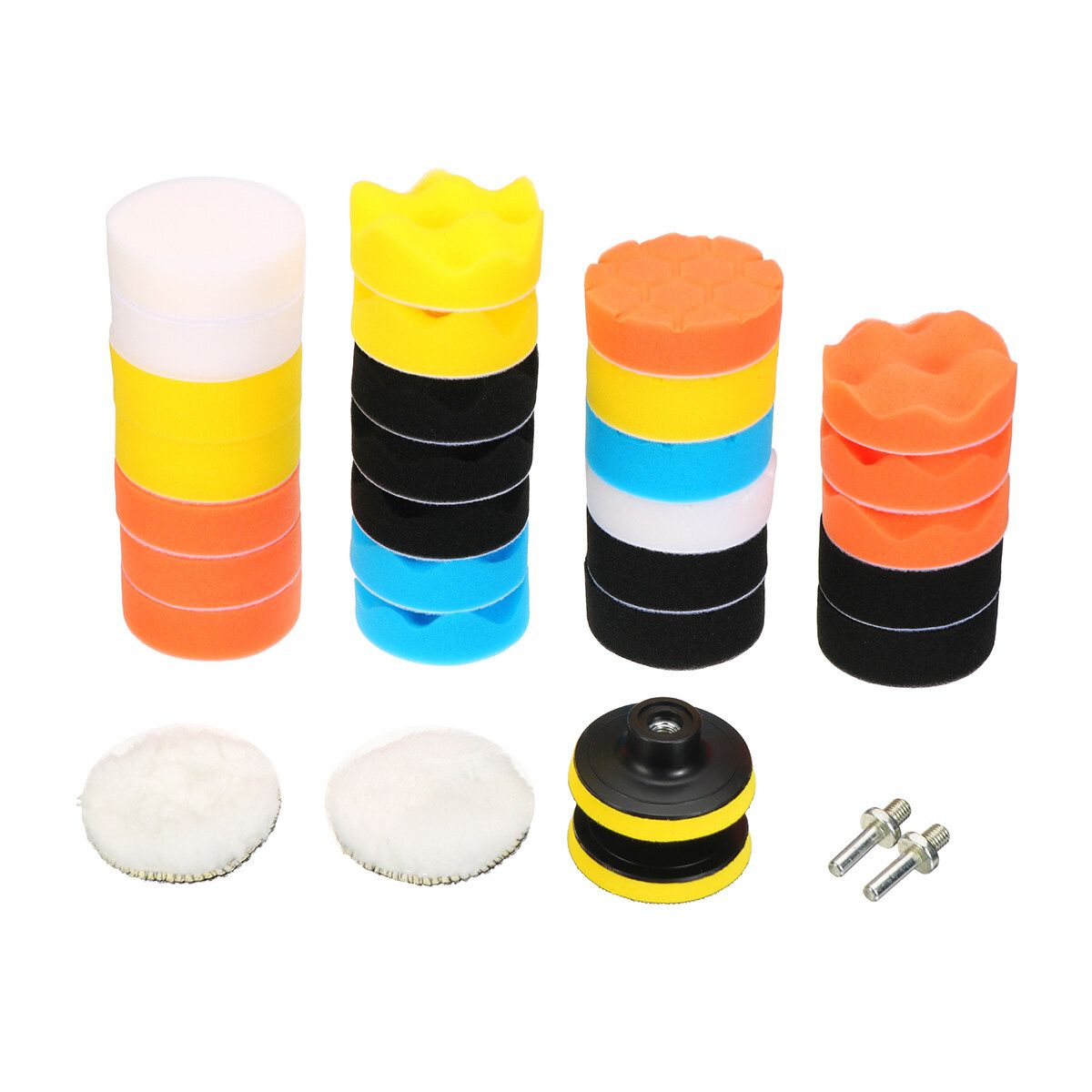 22 3inch Waxing Set Automotive Polishing Tools Car Disc Sponge Wheel Wool Pad Wavy Buffing Pads Kit Compound
