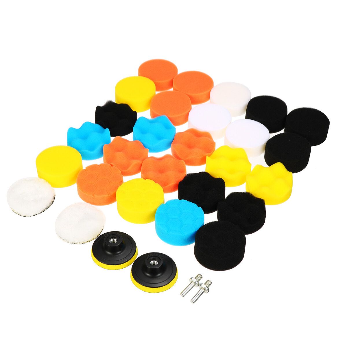 22 3inch Waxing Set Automotive Polishing Tools Car Disc Sponge Wheel Wool Pad Wavy Buffing Pads Kit Compound