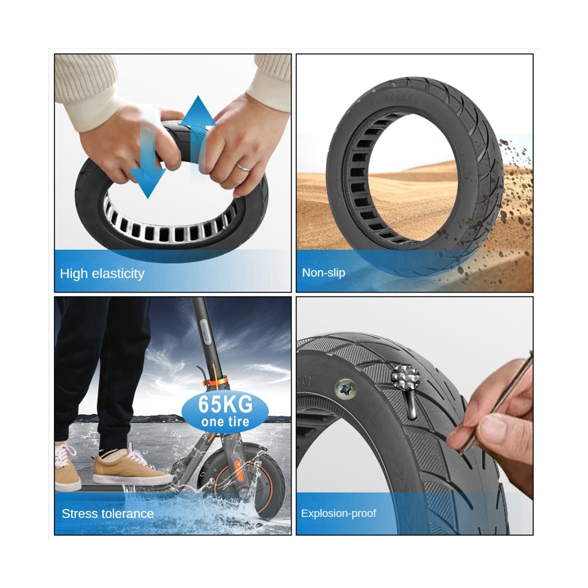 10X2.125 Electric Scooter Rubber Solid Tire for F