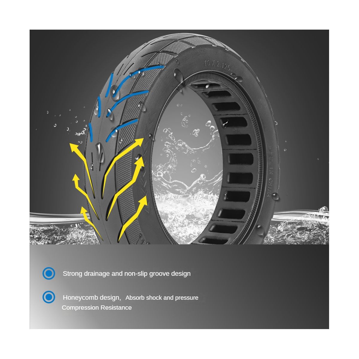 10X2.125 Electric Scooter Rubber Solid Tire for F