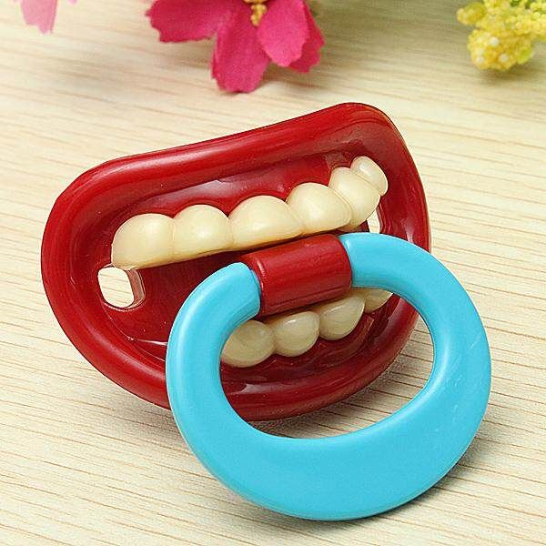 Funny Infant Pacifiers Dummy Baby Teether Pacy Orthodontic Nipples Lips Bite Ring Modeling