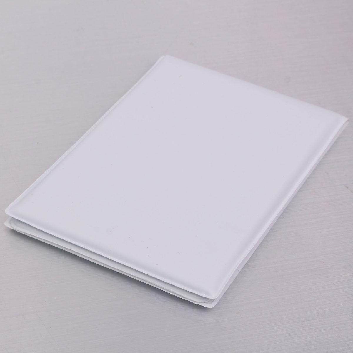 Portable Cosmetic Makeup Miror Folding Pocket Stand Compact Travel PU Leatherr White White