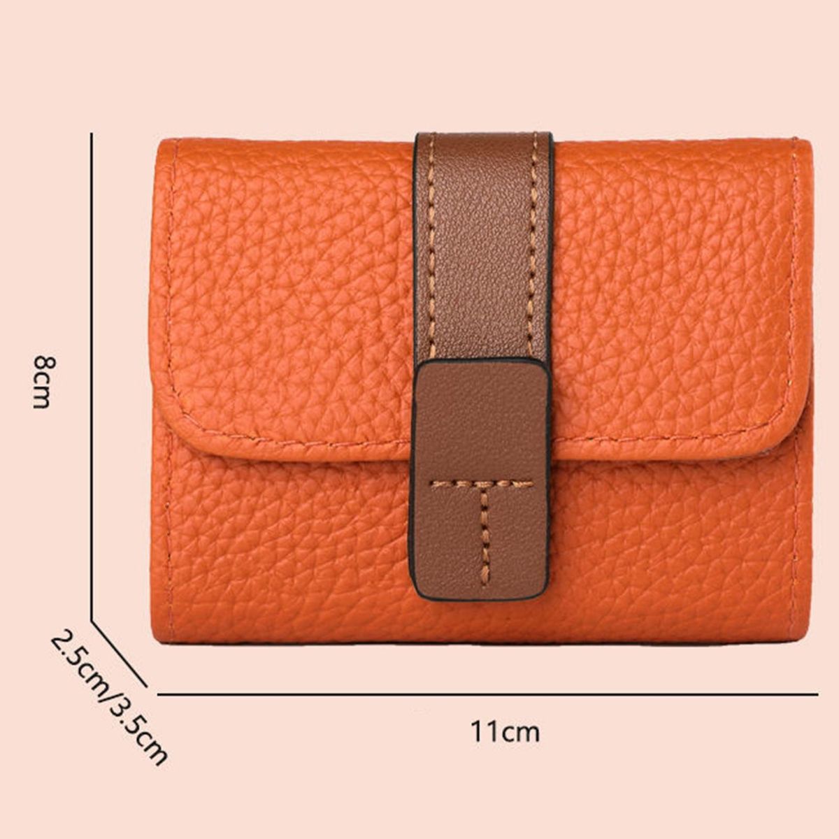 Card Holder Wallet Chic Faux Leather Wallet with Buckle for Students Black