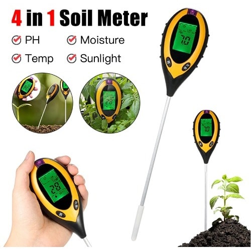 4 In 1 Soil Acidity Alkalinity Sunlight Moisture Temperature Ph Meter