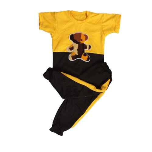 Unisex Polo And Trouser - Black & Yellow