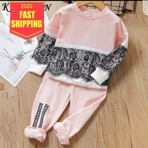Girls Classic Casual  Jogger Set