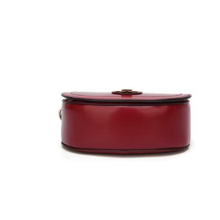 Unbranded Round Leather Handbag - Red
