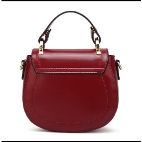 Unbranded Round Leather Handbag - Red