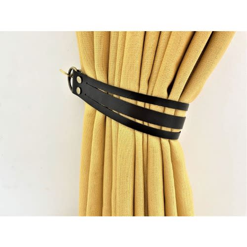 Black Leather Tie Back