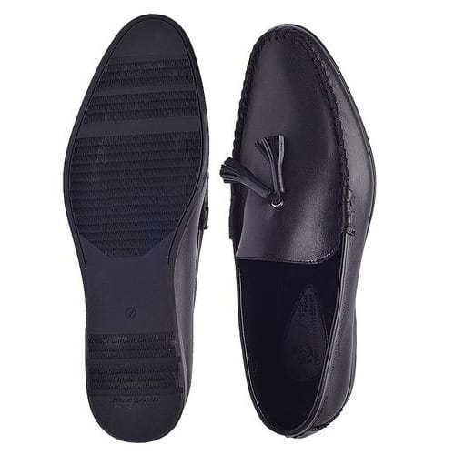 Leather Loafers With Bell Detail - Back