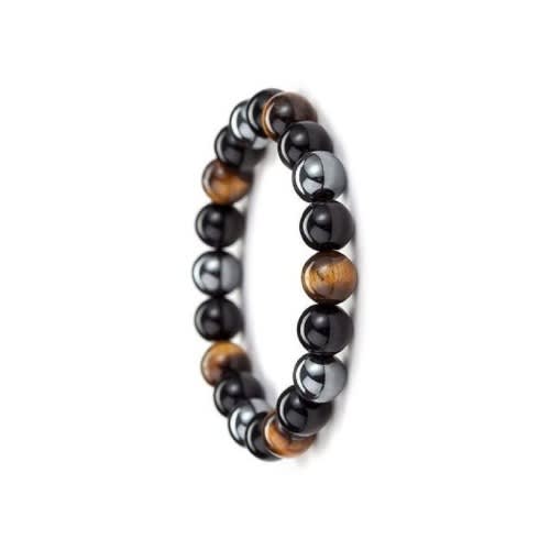 Tiger Eye Obsidian Bead Bracelet - Black
