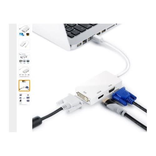 Mini 3-in-1 Display Port Dp To Dvi Vga Hdmi Adapter Converter Cable - Apple Macbook, Imac
