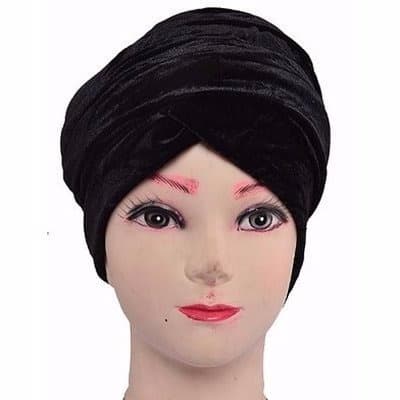 Women's Velvet Turban - Black