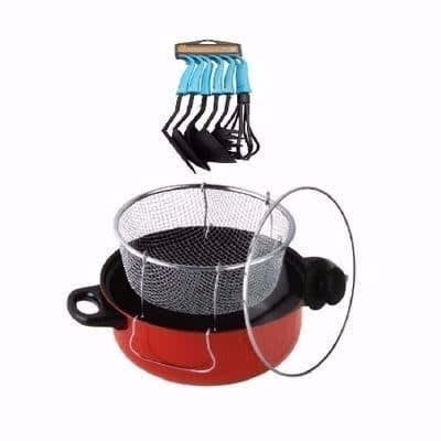 Manual Deep Fryer + 6 Piece Nonstick Spoon