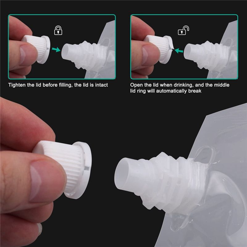 50Pcs Portable Transparent Plastic Spout Pouch Plastic Bottle Pouch for Liquid Drink Pouch Sealed Packaging Bag