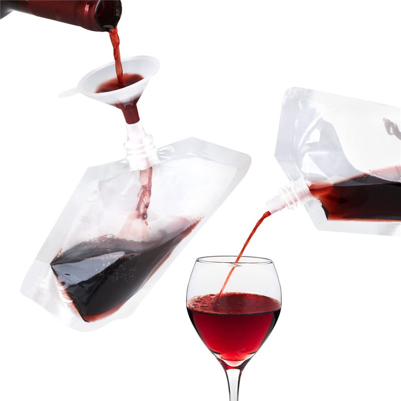 50Pcs Portable Transparent Plastic Spout Pouch Plastic Bottle Pouch for Liquid Drink Pouch Sealed Packaging Bag