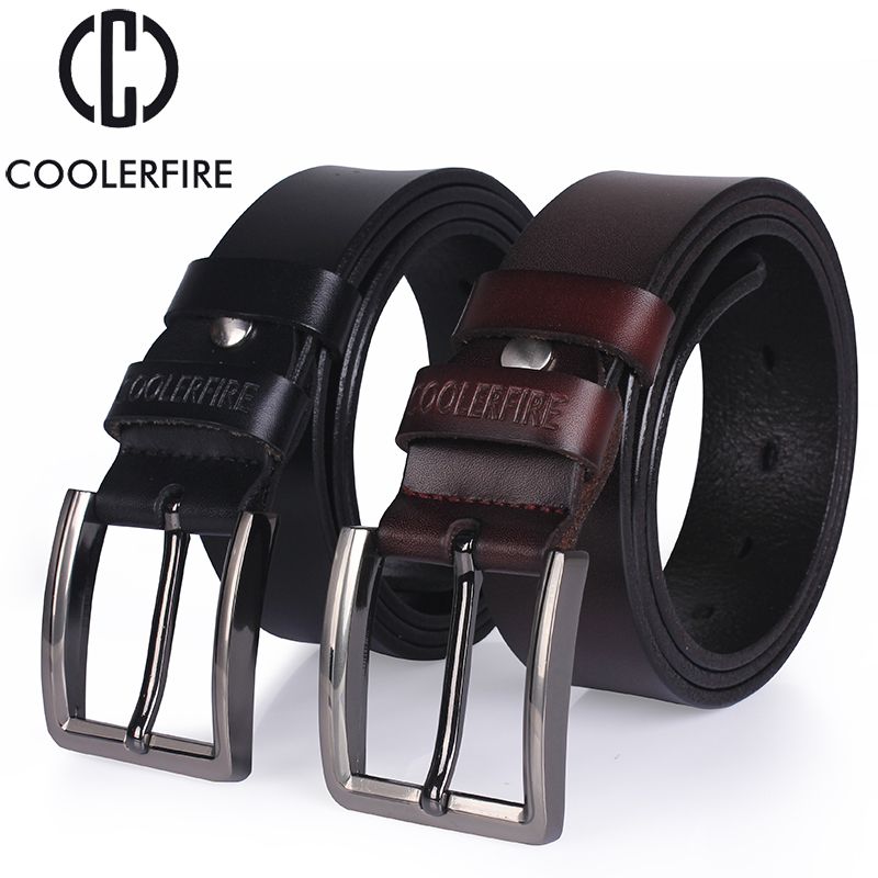 Cowhide Genuine Leather Belts For Men Brand Male Pin Buckle Jeans Cowboy Mens Belts Luxury Designer High Quality Leather Belt