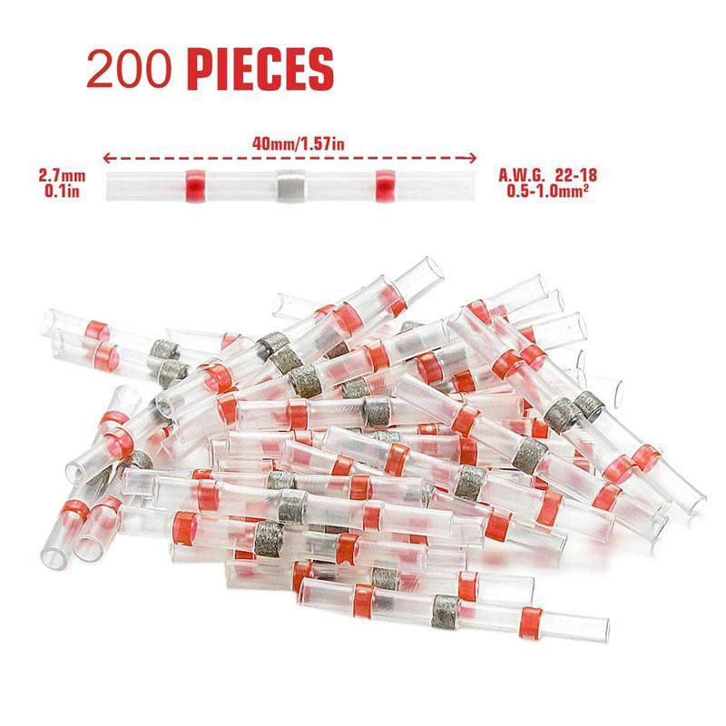 200PCS AWG 22-18 Red Solder Seal Wire Connectors , Heat