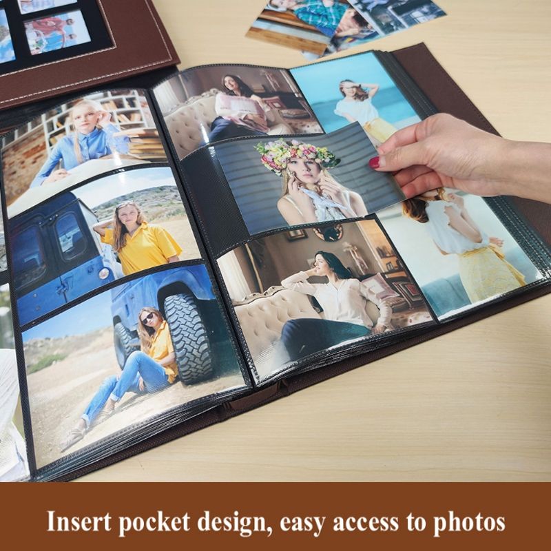6 Inch 600 Sheets Leather Cover Photo Album