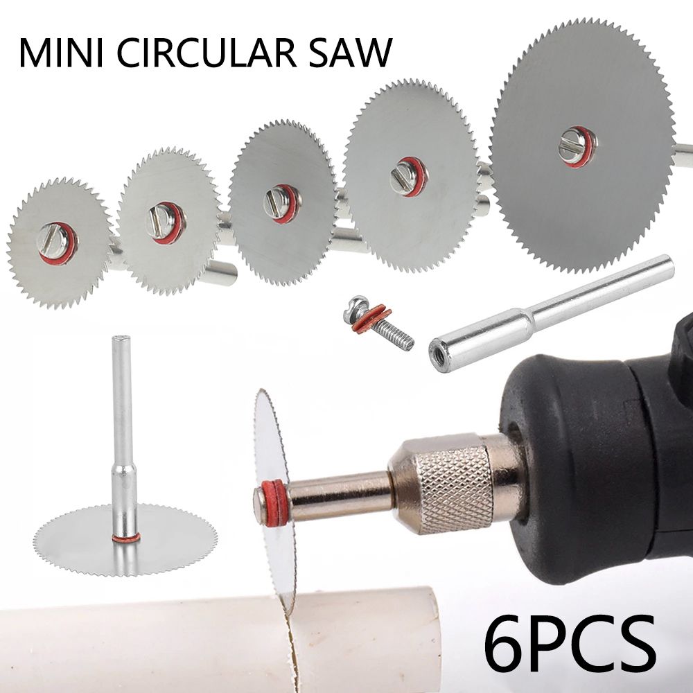6pcs Mini Circular Blades Stainless Steel Metal Cutting Disc For Dremel