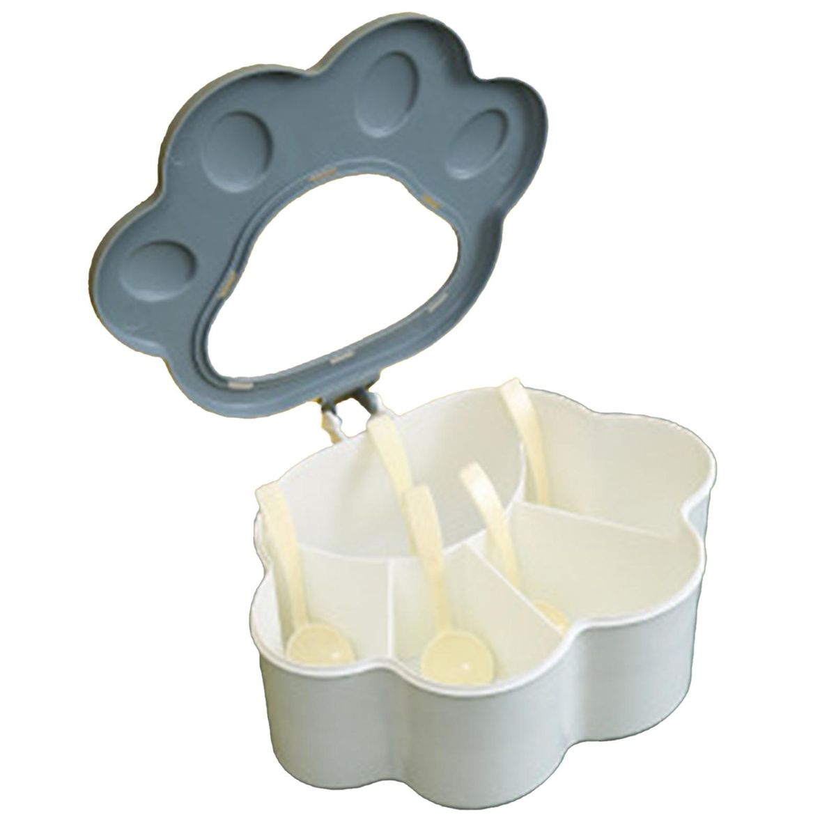 1 Set Condiment Container 5 Grids Spice Storage Jar Seasoning Box Grey