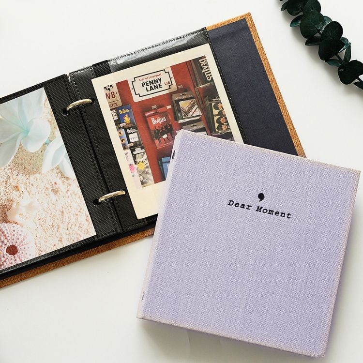 5 Inch Photos Cotton Linen Loose-leaf Album Movie Ticket Postcard Storage Book