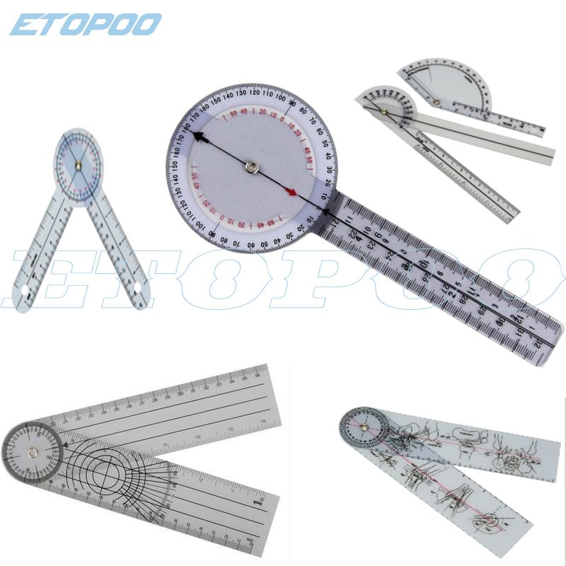 6 Different Goniometer Medical Ruler Plastic Protractor