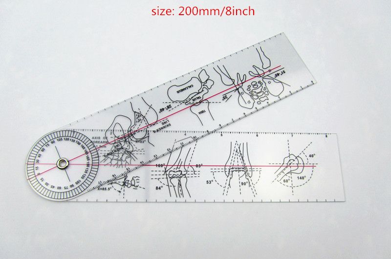 6 Different Goniometer Medical Ruler Plastic Protractor