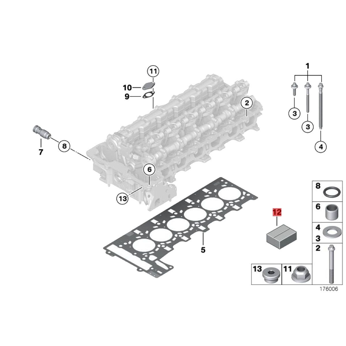 11127548921 Engine Overhaul Kit Cylinder Head Valve Repair