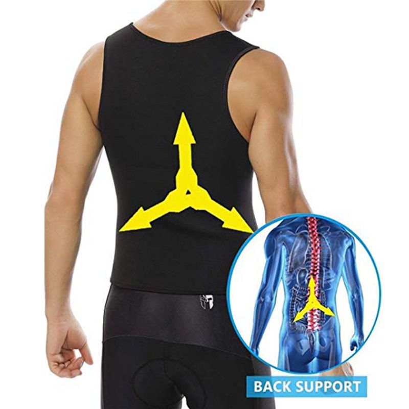 Men Neoprene Sauna Suit Hot Body Shaper Corset For Weight Loss With Zipper Waist Trainer Vest Tank