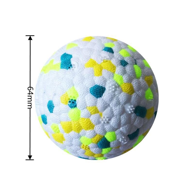 Teething Pet Toy Dog Solid Toy Ball Interactive Dog Toys Light Popcorn Ball Dog Ball Light Chew Rubber Ball High Elastic Bite-Blue(6.4cm)