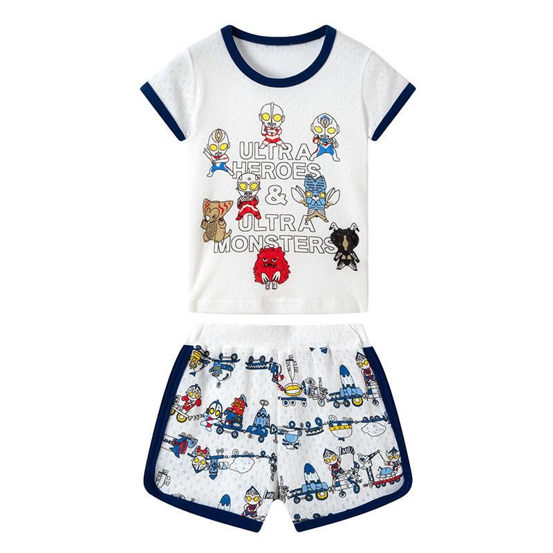 Boys And Girls Cartoon T-Shirt Short Sleeve Pants Two-Piece Set Children's Summer Clothing